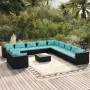 Garden sofa set 12 pieces with black synthetic rattan cushions by , Garden sets - Ref: Foro24-3102537, Price: 1,00 €, Discoun...