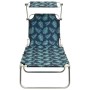 Folding lounge chair with a canopy made of stamped steel leaves. by , Loungers - Ref: Foro24-310328, Price: 65,74 €, Discount: %