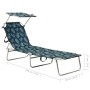 Folding lounge chair with a canopy made of stamped steel leaves. by , Loungers - Ref: Foro24-310328, Price: 65,74 €, Discount: %