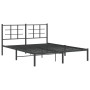 Bed frame with black metal headboard 150x200 cm by , Beds and slatted bases - Ref: Foro24-355563, Price: 104,67 €, Discount: %