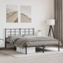 Estructura de cama con cabecero metal negro 150x200 cm de , Camas y somieres - Ref: Foro24-355563, Precio: 104,99 €, Descuent...