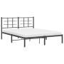 Bed frame with black metal headboard 150x200 cm by , Beds and slatted bases - Ref: Foro24-355563, Price: 104,67 €, Discount: %