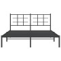 Estructura de cama con cabecero metal negro 150x200 cm de , Camas y somieres - Ref: Foro24-355563, Precio: 104,99 €, Descuent...