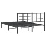 Bed frame with black metal headboard 150x200 cm by , Beds and slatted bases - Ref: Foro24-355563, Price: 104,67 €, Discount: %