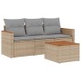 Gartensofa-Set mit beigem Kissenmix, 4-teilig aus PE-Rattan von , Gartensets - Ref: Foro24-3225765, Preis: 259,51 €, Rabatt: %