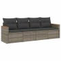 4-piece garden sofa set and gray synthetic rattan cushions by , Garden sets - Ref: Foro24-3225773, Price: 254,22 €, Discount: %