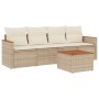 Gartensofa-Set mit Kissen, 5-teilig, beiges synthetisches Rattan von , Gartensets - Ref: Foro24-3225778, Preis: 367,51 €, Rab...