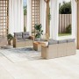 Gartensofa-Set mit beigem Kissenmix, 6-teilig, PE-Rattan von , Gartensets - Ref: Foro24-3225786, Preis: 414,91 €, Rabatt: %