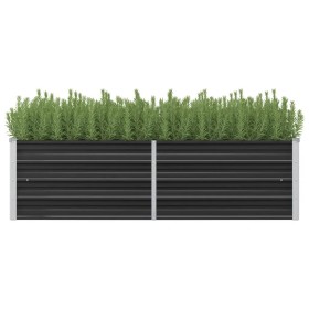 Anthracite gray galvanized steel flower bed 160x40x45 cm by vidaXL, Pots and planters - Ref: Foro24-45731, Price: 34,79 €, Di...