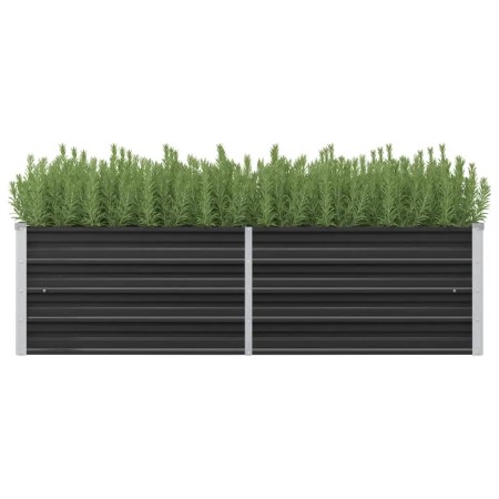 Anthracite gray galvanized steel flower bed 160x40x45 cm by vidaXL, Pots and planters - Ref: Foro24-45731, Price: 34,79 €, Di...