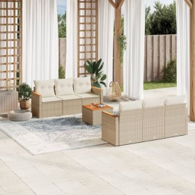 7-piece garden sofa set and beige synthetic rattan cushions by , Garden sets - Ref: Foro24-3225792, Price: 545,99 €, Discount: %