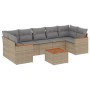 Gartensofa-Set mit beigem Kissenmix, 8-teilig aus PE-Rattan von , Gartensets - Ref: Foro24-3225814, Preis: 558,68 €, Rabatt: %