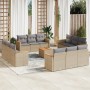 Garden sofa set with beige cushions mix 13 pieces PE rattan by , Garden sets - Ref: Foro24-3225842, Price: 975,99 €, Discount: %