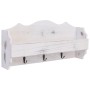 White wooden wall coat rack 50x10x23 cm by vidaXL, Hat and coat racks - Ref: Foro24-284231, Price: 36,28 €, Discount: %