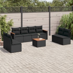 8-teiliges Gartensofa-Set und schwarze synthetische Rattankissen von , Gartensets - Ref: Foro24-3225894, Preis: 492,75 €, Rab...