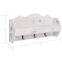 White wooden wall coat rack 50x10x23 cm by vidaXL, Hat and coat racks - Ref: Foro24-284231, Price: 36,28 €, Discount: %