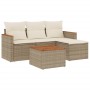 Garden sofa set with cushions 5 pieces beige synthetic rattan by , Garden sets - Ref: Foro24-3225911, Price: 355,70 €, Discou...