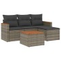 Gartensofa-Set mit Kissen, 5-teilig, graues synthetisches Rattan von , Gartensets - Ref: Foro24-3225913, Preis: 297,43 €, Rab...