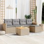 Gartensofa-Set mit beigem Kissenmix, 6-teilig, PE-Rattan von , Gartensets - Ref: Foro24-3225926, Preis: 360,23 €, Rabatt: %