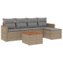 Gartensofa-Set mit beigem Kissenmix, 6-teilig, PE-Rattan von , Gartensets - Ref: Foro24-3225926, Preis: 360,23 €, Rabatt: %