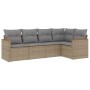 Garden sofa set with beige cushions mix 5 pieces PE rattan by , Garden sets - Ref: Foro24-3225947, Price: 351,06 €, Discount: %