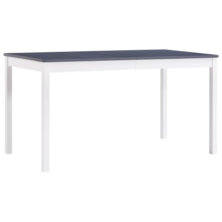 Mesa de comedor de madera de pino blanco y gris 140x70x73 cm de vidaXL, Mesas de cocina y de comedor - Ref: Foro24-283400, Pr...