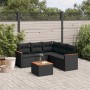 6-piece garden sofa set and black synthetic rattan cushions by , Garden sets - Ref: Foro24-3225964, Price: 355,99 €, Discount: %