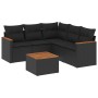 6-teiliges Gartensofa-Set und schwarze synthetische Rattankissen von , Gartensets - Ref: Foro24-3225964, Preis: 355,99 €, Rab...