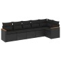 6-piece garden sofa set and black synthetic rattan cushions by , Garden sets - Ref: Foro24-3225985, Price: 378,60 €, Discount: %