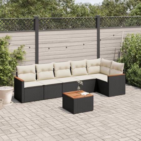 7-piece garden dining set and black synthetic rattan cushions by , Garden sets - Ref: Foro24-3225993, Price: 441,58 €, Discou...