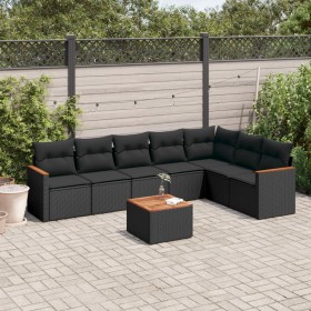 8-teiliges Gartensofa-Set und schwarze synthetische Rattankissen von , Gartensets - Ref: Foro24-3226034, Preis: 473,99 €, Rab...