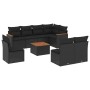 8-piece garden sofa set and black synthetic rattan cushions by , Garden sets - Ref: Foro24-3226048, Price: 510,17 €, Discount: %