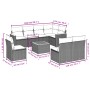 8-piece garden sofa set and black synthetic rattan cushions by , Garden sets - Ref: Foro24-3226048, Price: 510,17 €, Discount: %