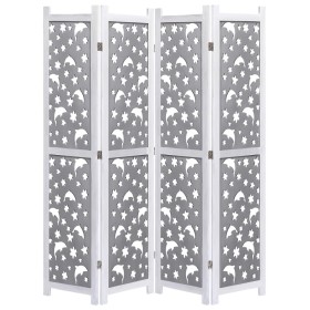 4-panel solid gray wood screen 140x165 cm by vidaXL, Room dividers - Ref: Foro24-284192, Price: 99,16 €, Discount: %