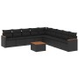 Set de sofás de jardín 10 pzas cojines ratán sintético negro de , Conjuntos de jardín - Ref: Foro24-3226062, Precio: 573,04 €...