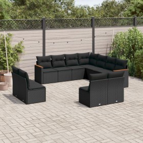 11-piece garden sofa set and black synthetic rattan cushions by , Garden sets - Ref: Foro24-3226083, Price: 635,07 €, Discoun...