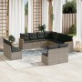 11-piece garden sofa set and gray synthetic rattan cushions by , Garden sets - Ref: Foro24-3226088, Price: 709,54 €, Discount: %