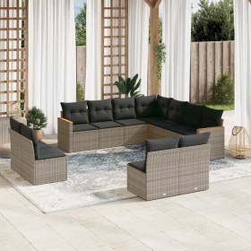 11-piece garden sofa set and gray synthetic rattan cushions by , Garden sets - Ref: Foro24-3226088, Price: 684,99 €, Discount: %