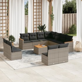 12-piece garden sofa set with gray synthetic rattan cushions by , Garden sets - Ref: Foro24-3226095, Price: 730,76 €, Discoun...