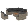 12-teiliges Gartensofa-Set mit grauen synthetischen Rattankissen von , Gartensets - Ref: Foro24-3226095, Preis: 754,99 €, Rab...