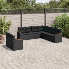 8-teiliges Gartensofa-Set und schwarze synthetische Rattankissen von , Gartensets - Ref: Foro24-3226097, Preis: 585,40 €, Rab...