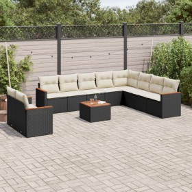 11-teiliges Gartensofa-Set und schwarze synthetische Rattankissen von , Gartensets - Ref: Foro24-3226119, Preis: 683,43 €, Ra...