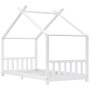 Estructura de cama infantil madera maciza pino blanco 90x200 cm de vidaXL, Cunas y camas para niños - Ref: Foro24-283369, Pre...