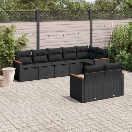 8-piece garden sofa set and black synthetic rattan cushions by , Garden sets - Ref: Foro24-3226146, Price: 526,53 €, Discount: %