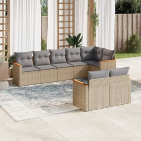 Gartensofa-Set mit beigem Kissenmix, 8-teilig aus PE-Rattan von , Gartensets - Ref: Foro24-3226150, Preis: 570,16 €, Rabatt: %