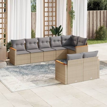 Garden sofa set with beige cushions mix 8 pieces PE rattan by , Garden sets - Ref: Foro24-3226150, Price: 561,85 €, Discount: %