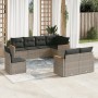 Set de sofás de jardín 8 pzas y cojines ratán sintético gris de , Conjuntos de jardín - Ref: Foro24-3226165, Precio: 551,99 €...