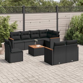 8-teiliges Gartensofa-Set und schwarze synthetische Rattankissen von , Gartensets - Ref: Foro24-3226167, Preis: 579,83 €, Rab...