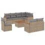 Gartensofa-Set mit beigem Kissenmix, 9-teilig aus PE-Rattan von , Gartensets - Ref: Foro24-3226171, Preis: 626,51 €, Rabatt: %