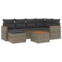 7-piece garden sofa set with gray PE rattan cushions by , Garden sets - Ref: Foro24-3226186, Price: 424,86 €, Discount: %